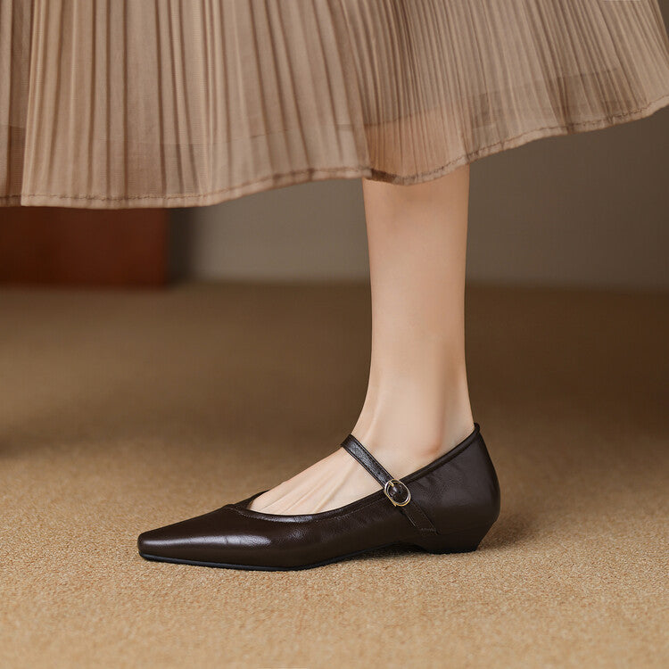AVERY – POINTED TOE MARY JANE FLATS