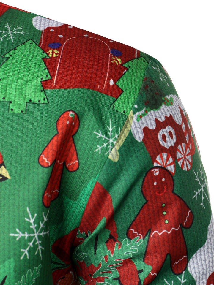 Grant - Men's Christmas Funny Outfit Holiday Party ugly Long-Sleeved Shirt