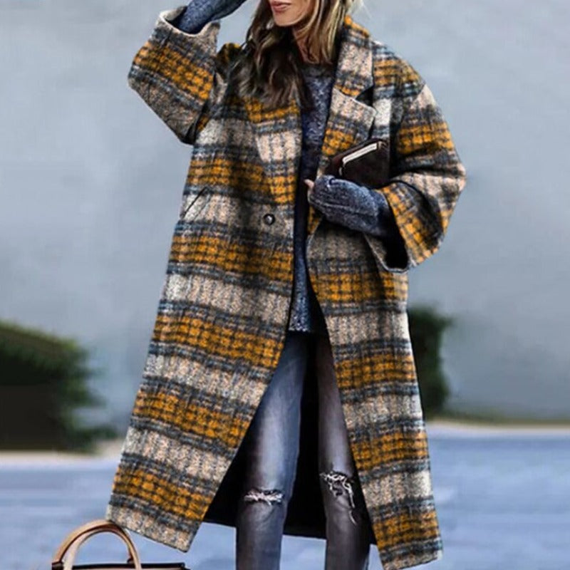 MARINA – VIBRANT OVERSIZED PLAID LONG COAT