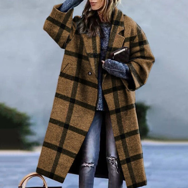 MARINA – VIBRANT OVERSIZED PLAID LONG COAT