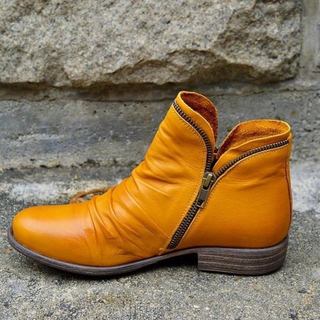 BROOKE – VINTAGE ZIP-UP ANKLE BOOTS