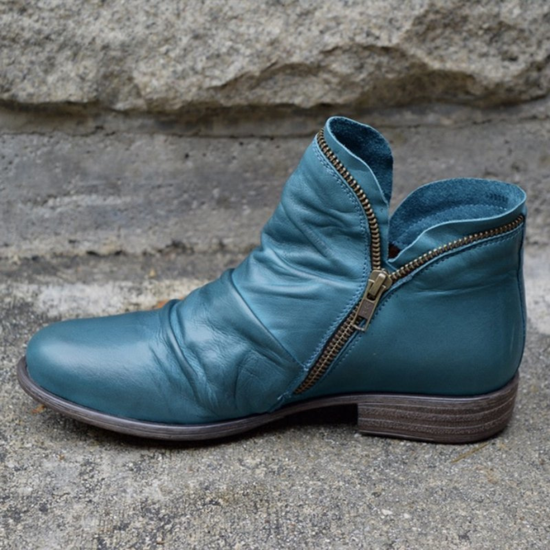 BROOKE – VINTAGE ZIP-UP ANKLE BOOTS