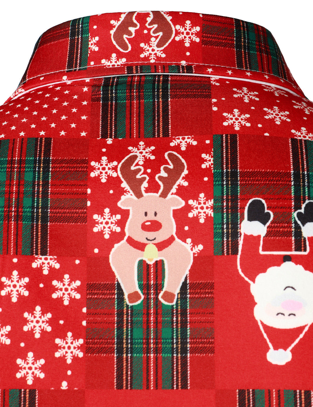 Hunter - Men's Vintage Red Tartan Fun Holiday Grim Christmas Long Sleeve Shirt