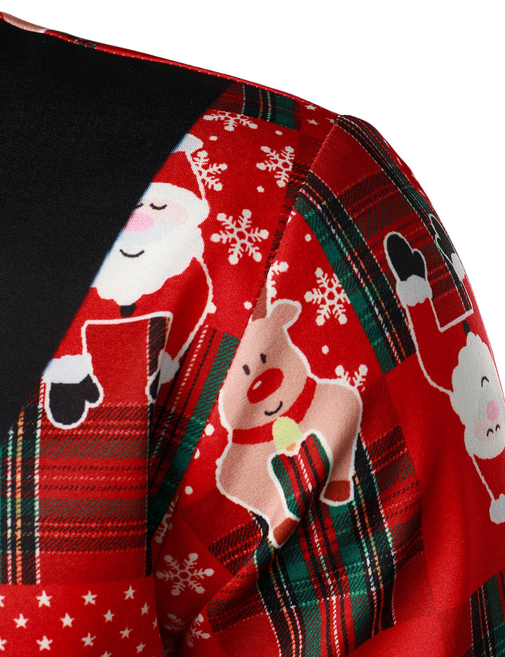 Hunter - Men's Vintage Red Tartan Fun Holiday Grim Christmas Long Sleeve Shirt