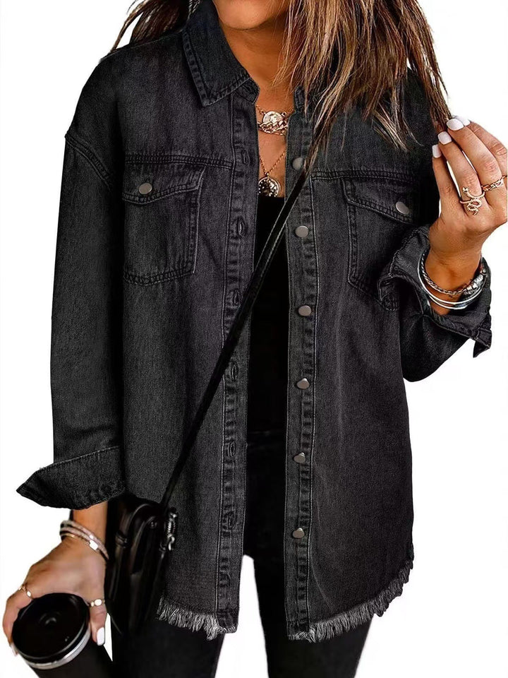 AVA – CLASSIC FRAYED HEM DENIM JACKET