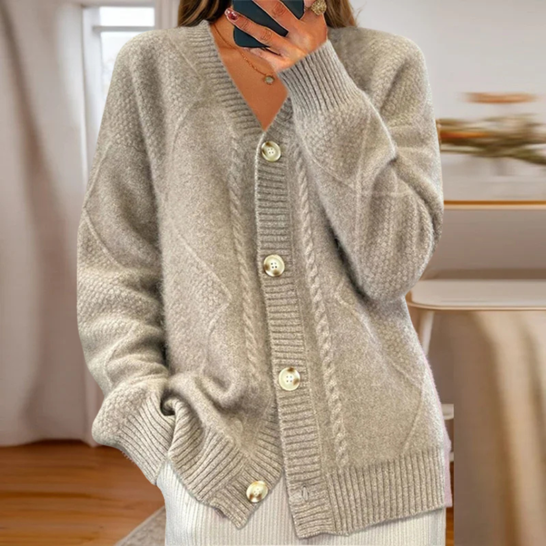 SOFIA – COZY KNIT BUTTON CARDIGAN