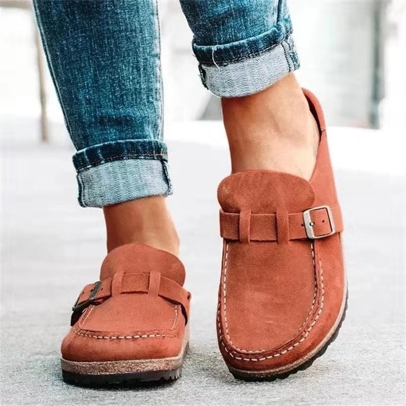 HARLOW – COZY BUCKLE DETAIL SLIP-ON LOAFERS