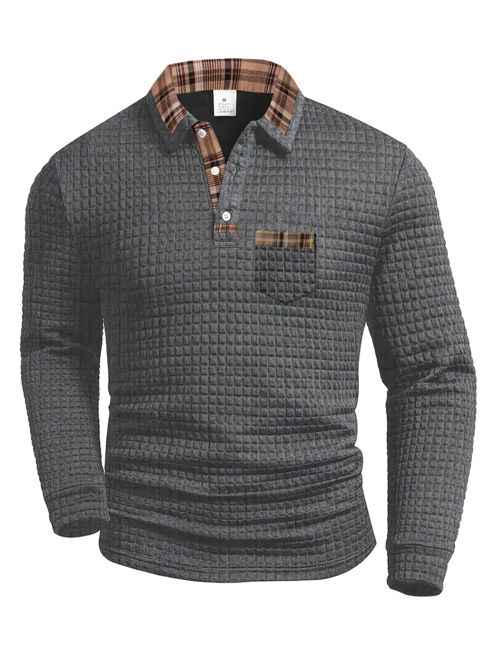 JAMES – PLAID COLLAR TEXTURED LONG SLEEVE SHIRT