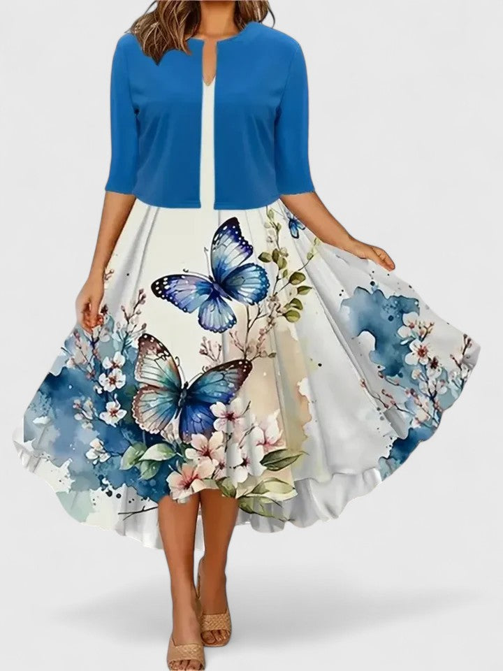 AURORA – BLOSSOM ELEGANCE MIDI DRESS