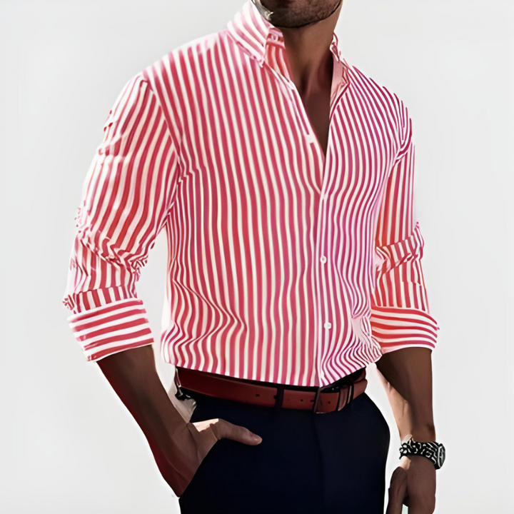 Hjalmar - Classic Long Sleeve Striped Shirt