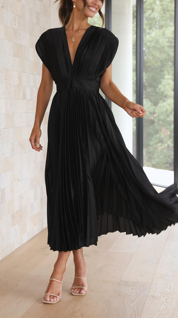 ALIYAH – ELEGANT PLEATED MIDI DRESS