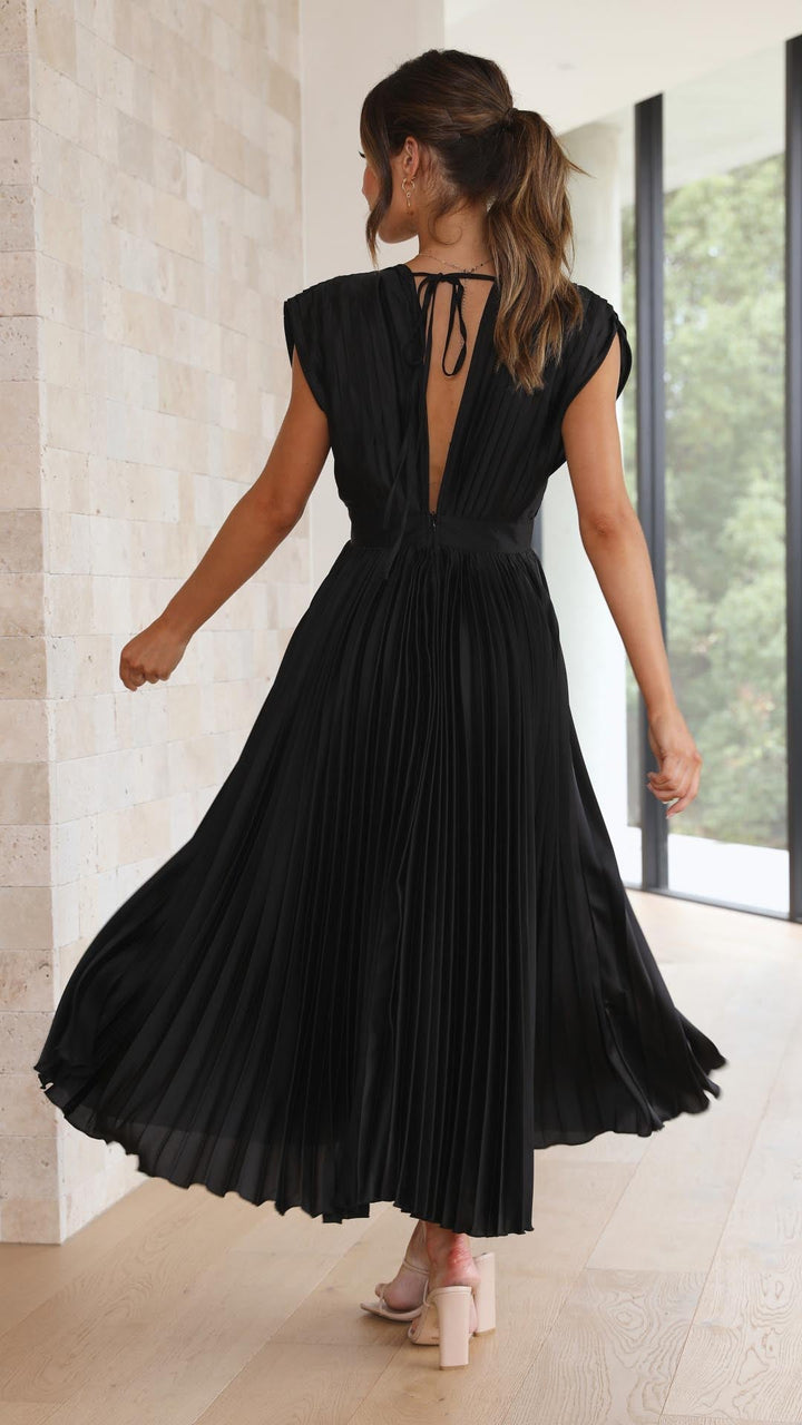 ALIYAH – ELEGANT PLEATED MIDI DRESS