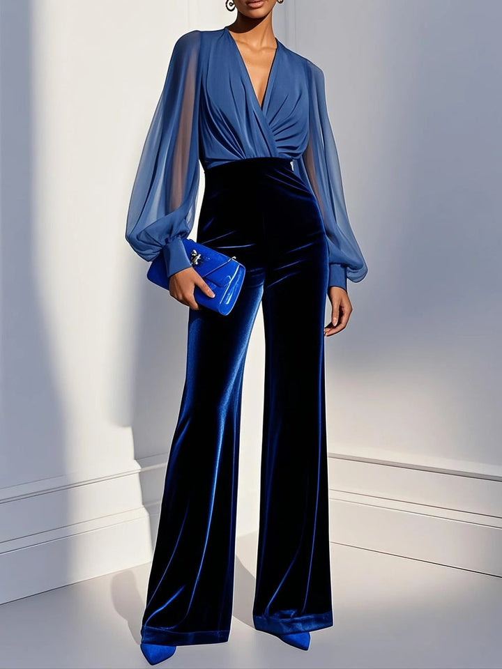 Parisa - Jumpsuit with V-Neck and Long Sleeves