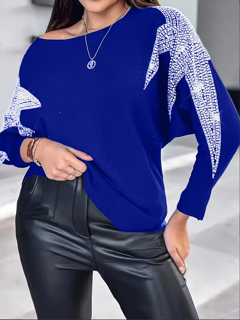 Bernardino - Elegant Long Sleeve Sweater With Star Print