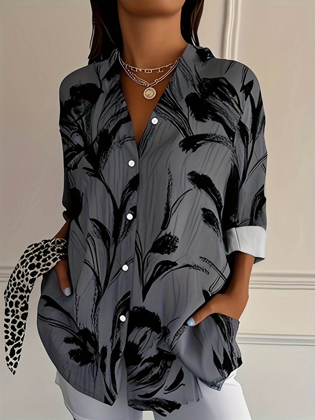 Ulka - Floral Print Long Sleeve Shirt