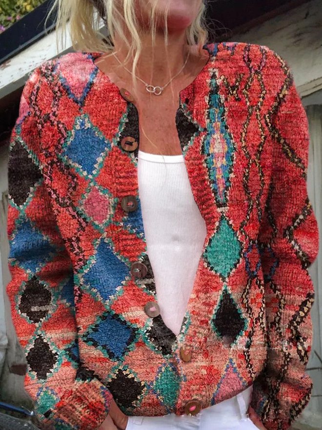 MARA – FLORAL TEXTURED BUTTON-UP CARDIGAN