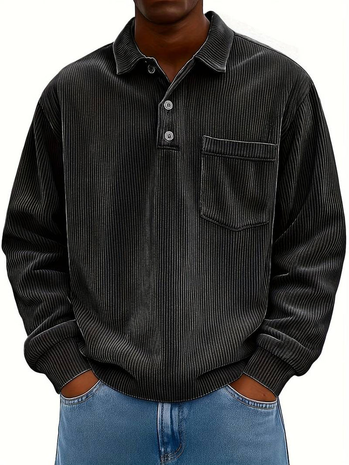 Hawkins - Long Sleeve Turn-Collar Corduroy Shirt