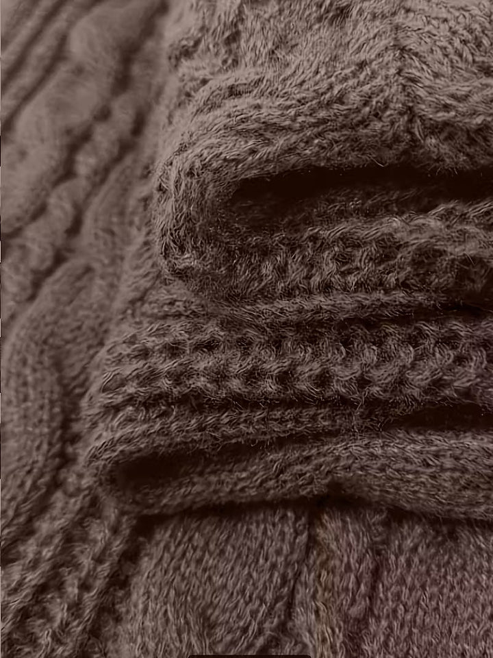 EVELINA – CHUNKY KNIT HOODED SWEATER DRESS