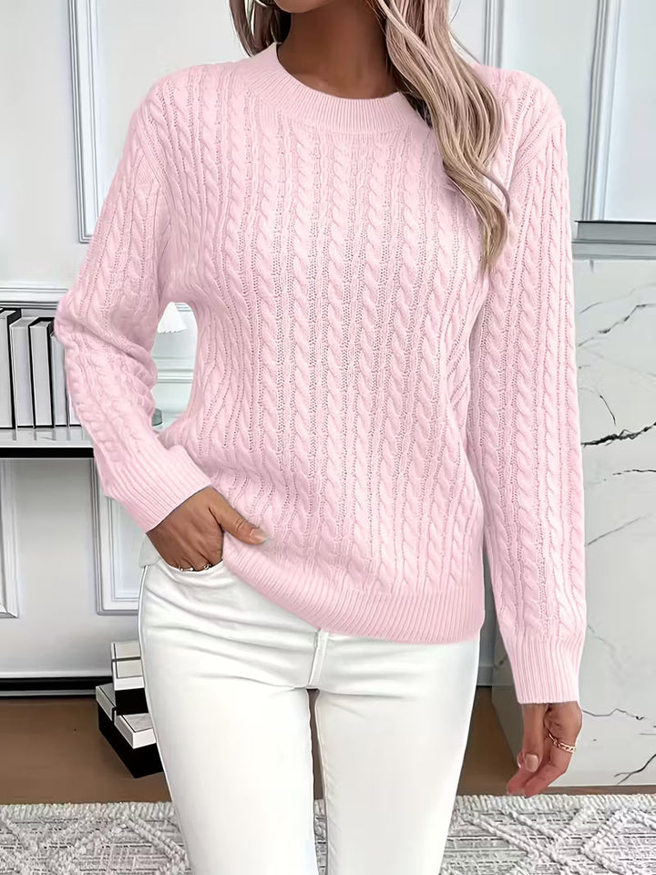ADRIANA – CABLE-KNIT COZY LONG-SLEEVE SWEATER