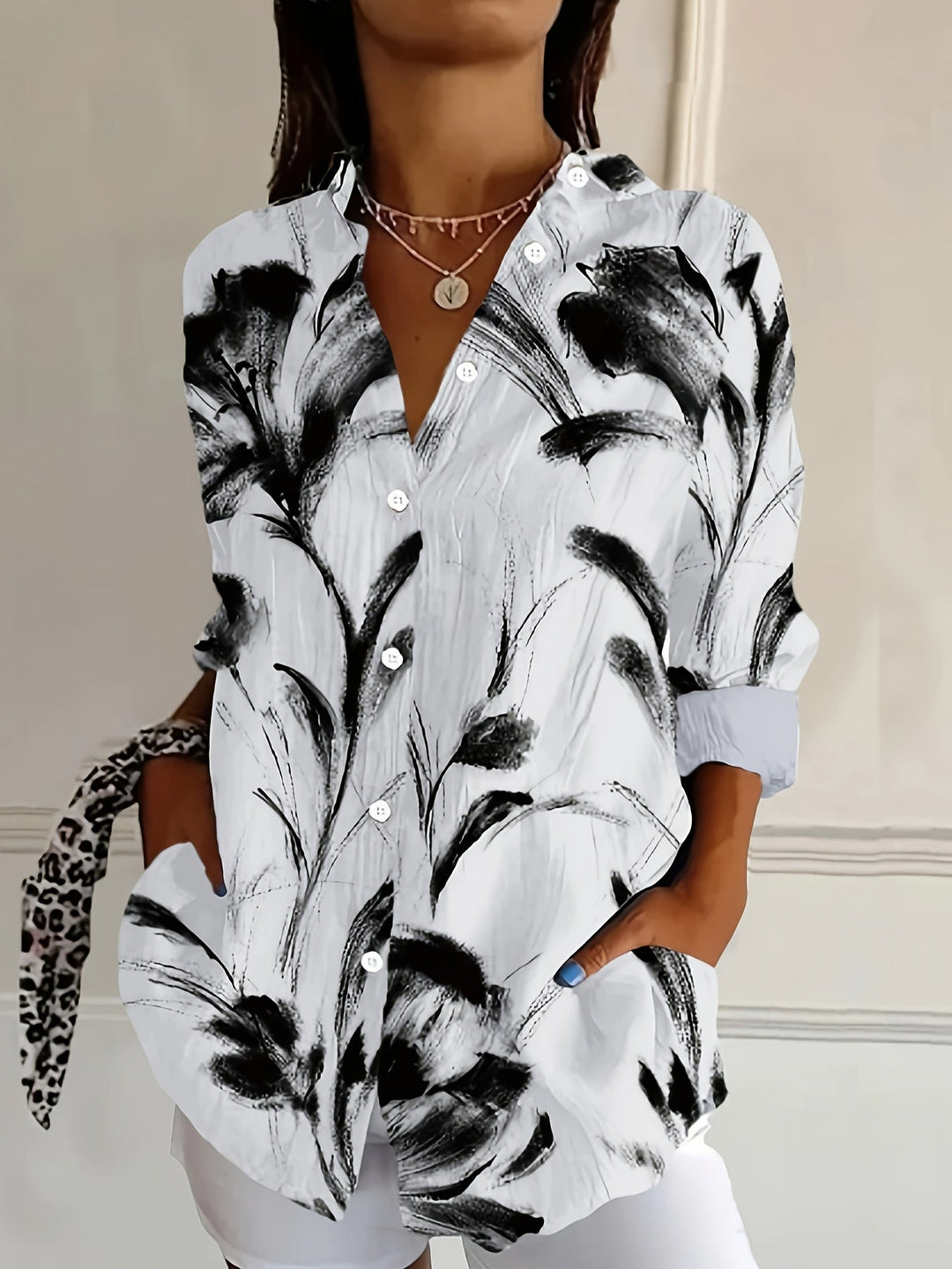 Ulka - Floral Print Long Sleeve Shirt