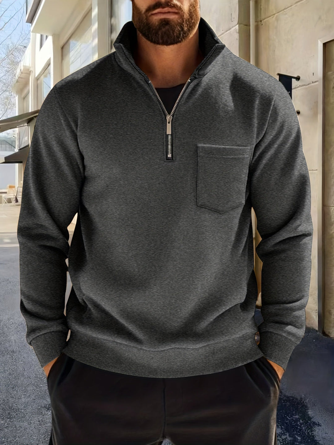 Nistor - Long Sleeve Shirt With Half Zipper