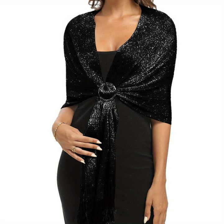 Shoshana - Elegant Decorative Shawl Lace Tassel With Metallic Scarves