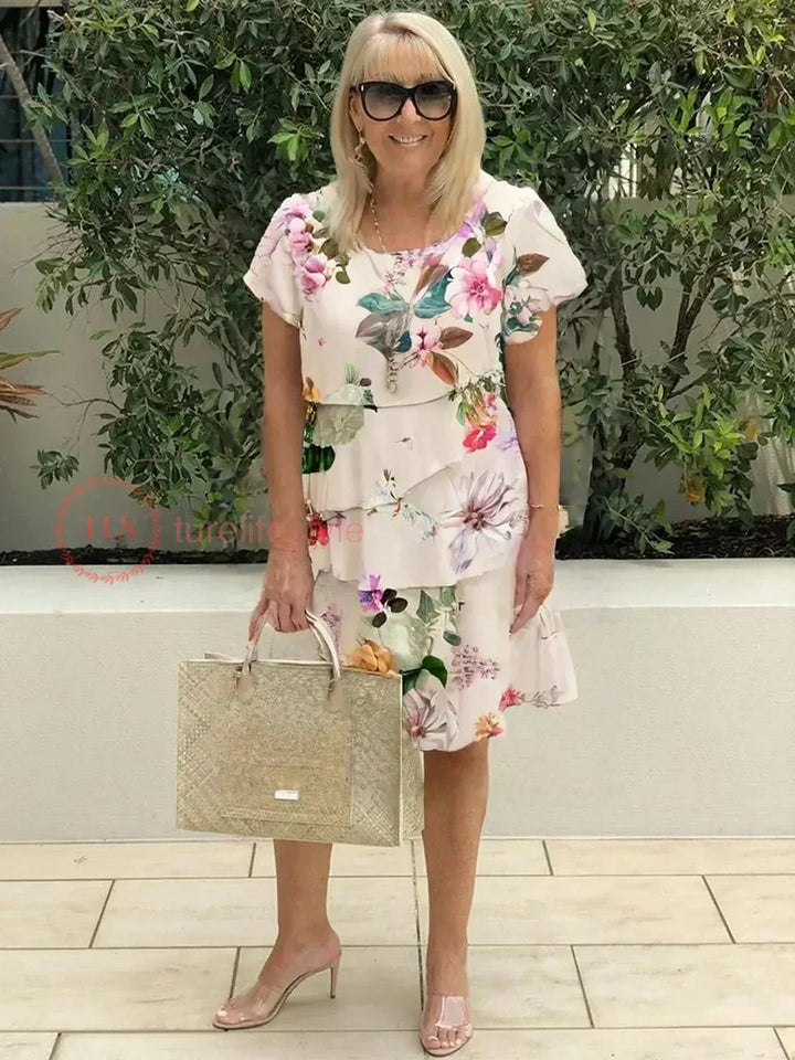 AMBER – BLOSSOM LAYERED RUFFLE DRESS