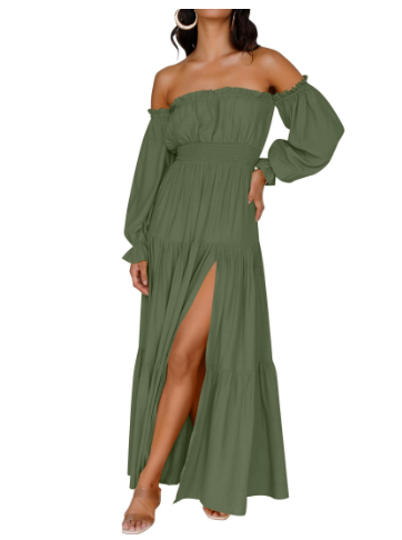 KENDRA – BREEZY ROMANCE OFF-SHOULDER MAXI DRESS