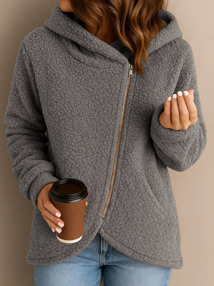 Wendie - Cozy Sherpa Fleece Zip Hoodie