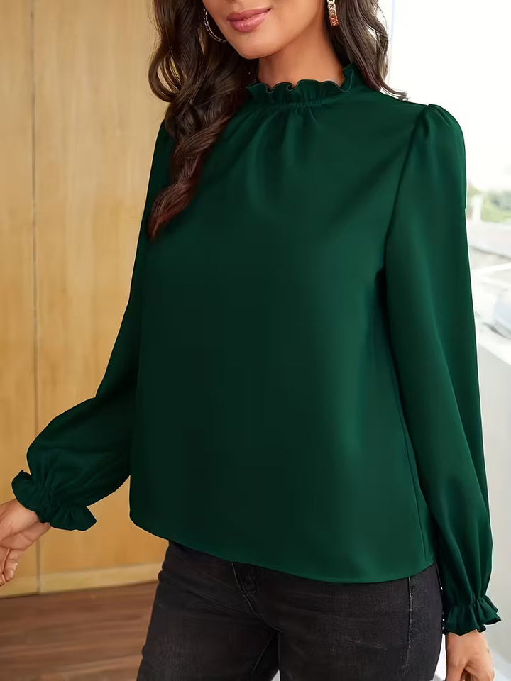 Aurelija - Blouse With Ruffle Collar And Puff Sleeves