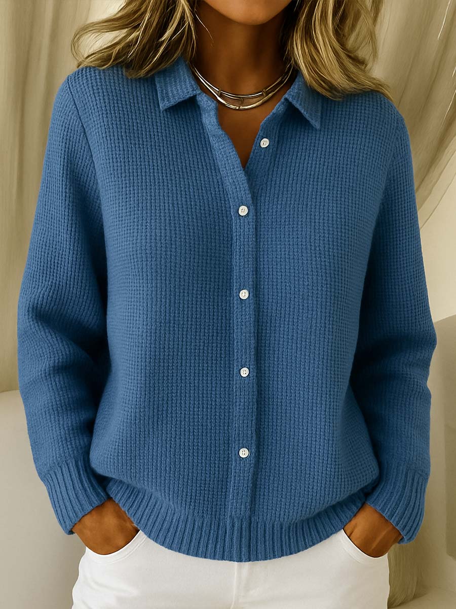 SOPHIA - COZY ELEGANCE BUTTON-UP SWEATER