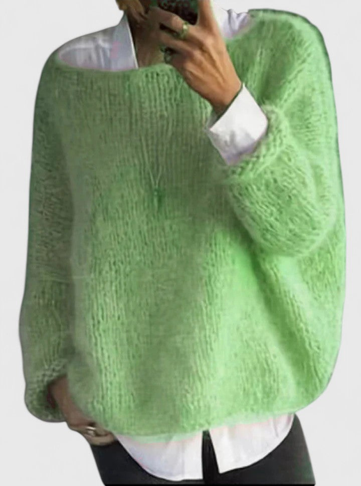 AUTUMN – FUZZY KNIT PULLOVER SWEATER