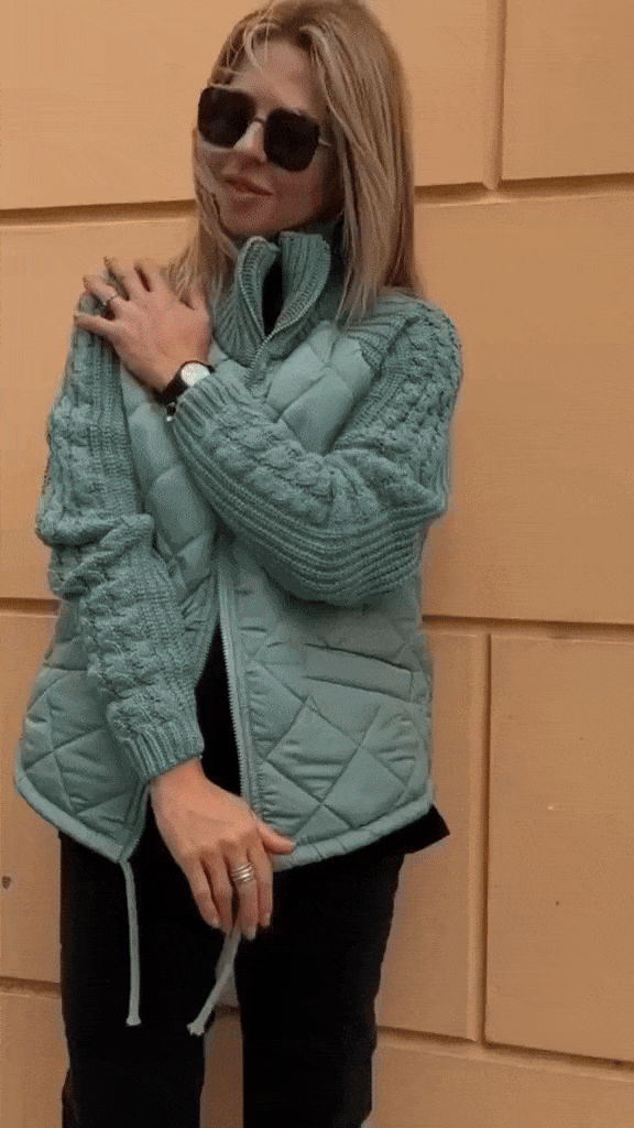 BROOKE – COZY QUILTED KNIT-SLEEVE JACKET