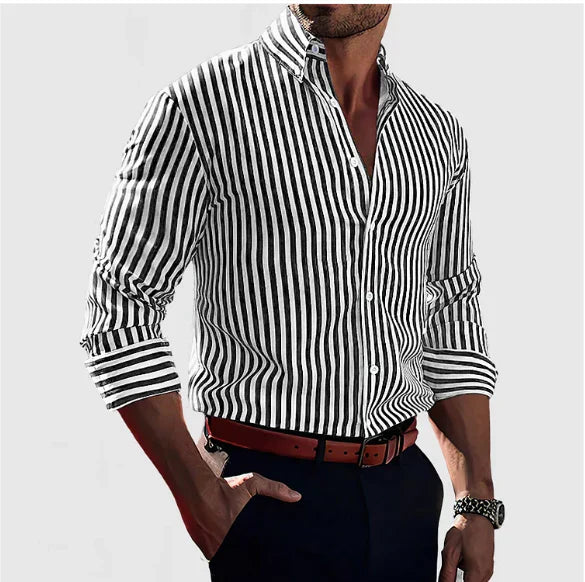 Hjalmar - Classic Long Sleeve Striped Shirt
