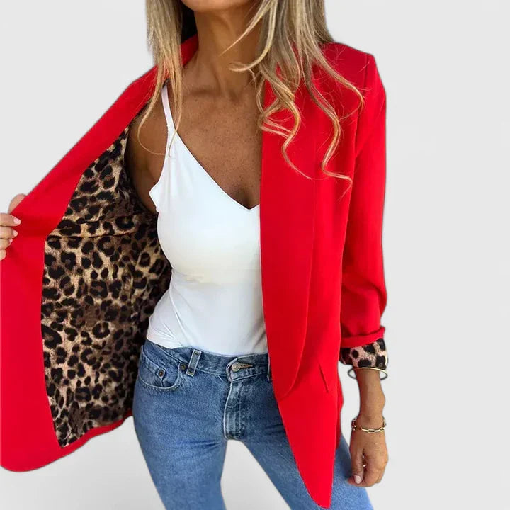 AUTUMN – CLASSIC RED OPEN BLAZER