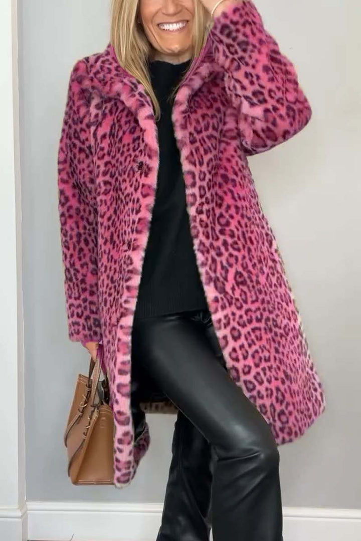 MARCELLA – LUXE LEOPARD FAUX FUR COAT