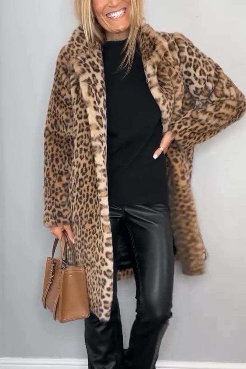 MARCELLA – LUXE LEOPARD FAUX FUR COAT