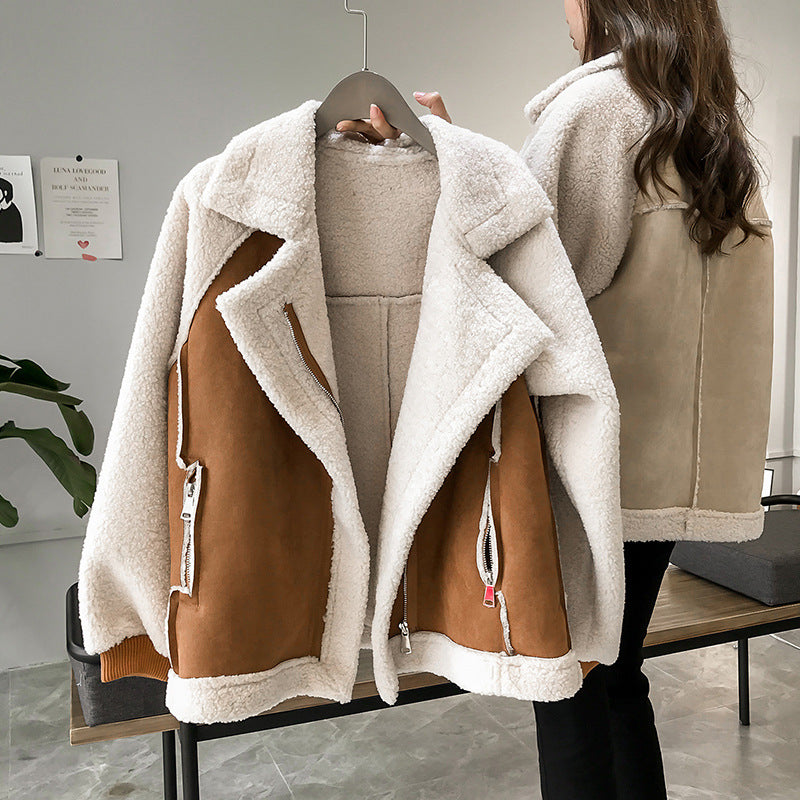 BRIELLE – COZY SHERPA COLLAR ZIP JACKET
