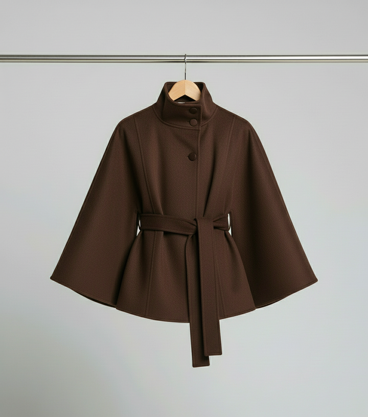 Stolsmo - Cape Jacket with High Collar and Belt