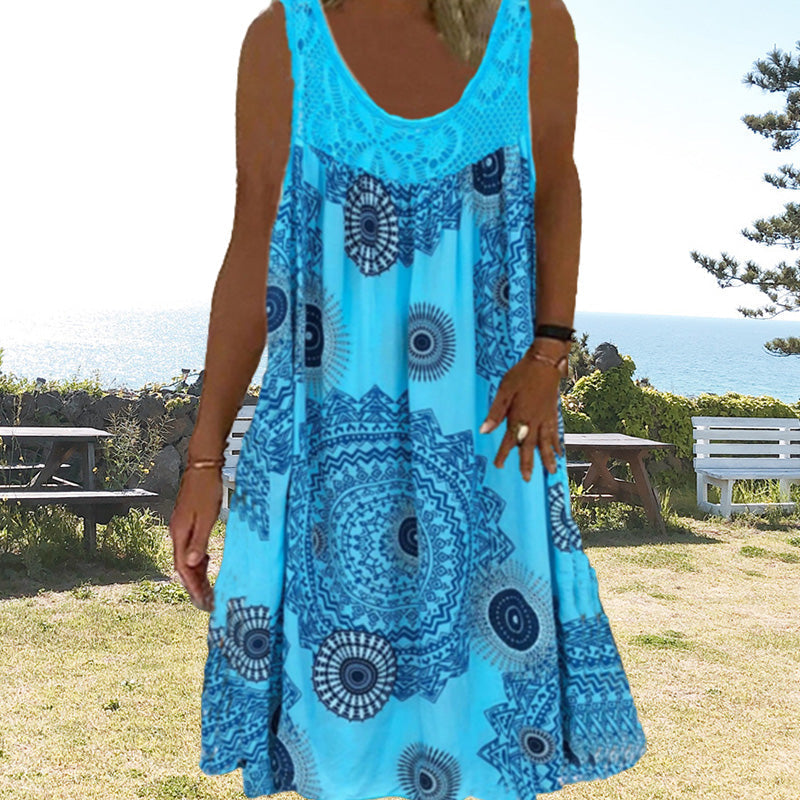MARISSA – COASTAL BREEZE SLEEVELESS MIDI DRESS